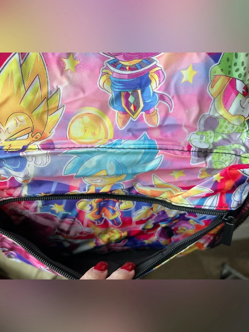 Kids NEW Colorful Anime-Print Backpack - Pink Multicolor